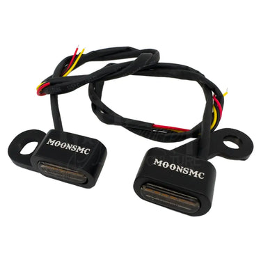 MOONSMC® Black LED Handlebar Turn Signal Lights with Smoked Lens - Lighting Components